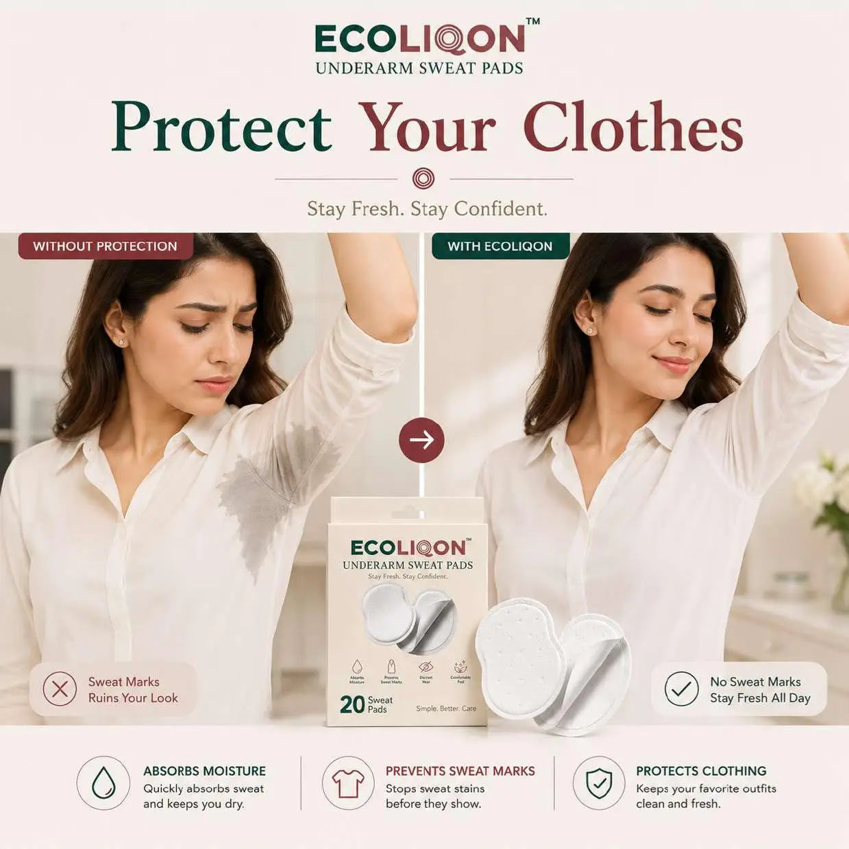 ECOLIQON Underarm Sweat Pads
